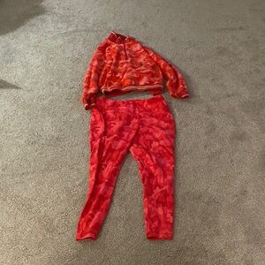 Red and Orange Camouflage Sweatsuit